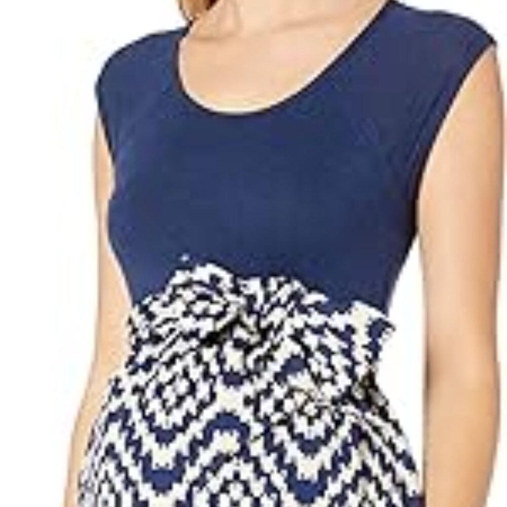 Maternal America Maternity Navy Tapestry Dress Size Large (10-12) NWT